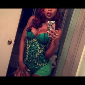 Hot Topic Other - Poison ivy costume corset with headband Hot Topic Other - Poison ivy costume corset with headband